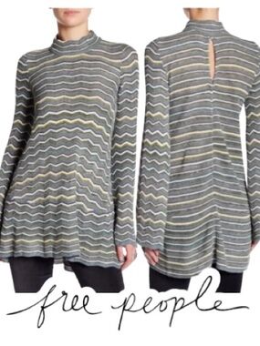 Free People | Chevron Knit Sweater Tunic Dress - Size M